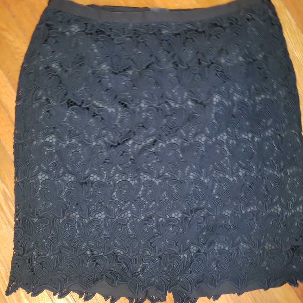 EUC Talbots Black Lace Pencil Skirt Size 16W